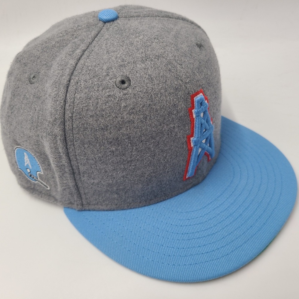 Houston Oilers Hat Fitted 7 5/8 New Era 59Fifty Gray Blue NFL Football Logo Men